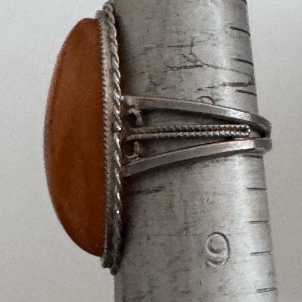Vintage Baltic Amber Processed Metal Silver Tone - Picture 6 of 7